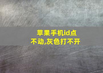 苹果手机id点不动,灰色打不开