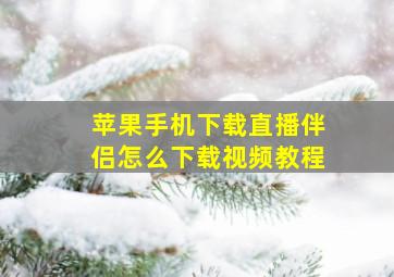 苹果手机下载直播伴侣怎么下载视频教程