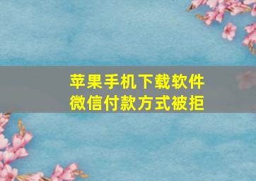 苹果手机下载软件微信付款方式被拒