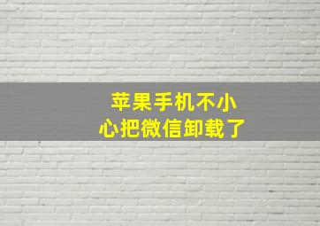 苹果手机不小心把微信卸载了