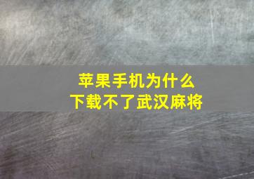 苹果手机为什么下载不了武汉麻将