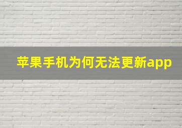 苹果手机为何无法更新app