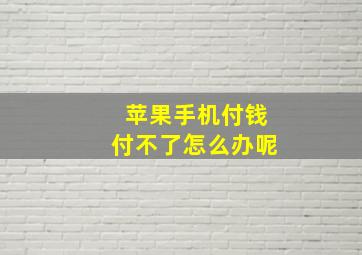 苹果手机付钱付不了怎么办呢