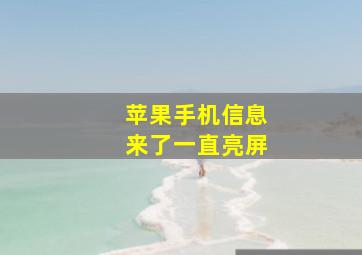 苹果手机信息来了一直亮屏