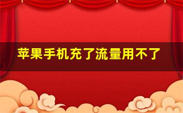 苹果手机充了流量用不了