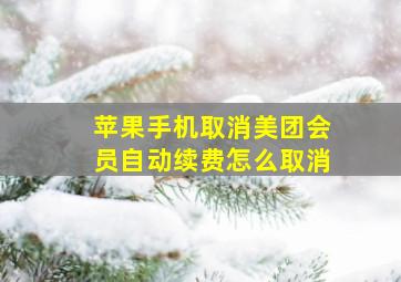 苹果手机取消美团会员自动续费怎么取消