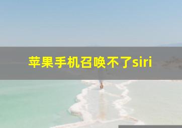 苹果手机召唤不了siri