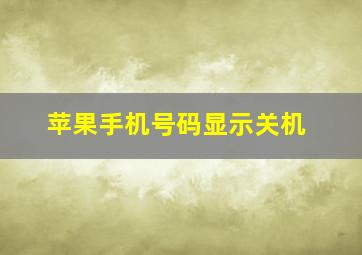 苹果手机号码显示关机