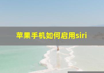 苹果手机如何启用siri