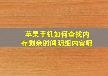 苹果手机如何查找内存剩余时间明细内容呢