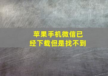 苹果手机微信已经下载但是找不到