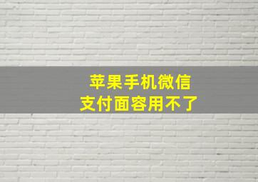 苹果手机微信支付面容用不了