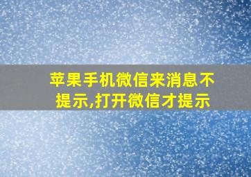 苹果手机微信来消息不提示,打开微信才提示