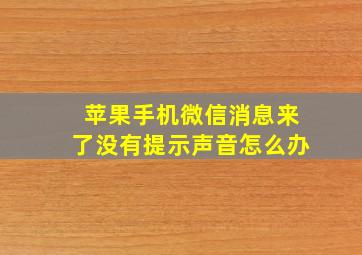 苹果手机微信消息来了没有提示声音怎么办