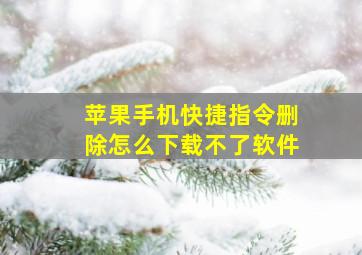 苹果手机快捷指令删除怎么下载不了软件