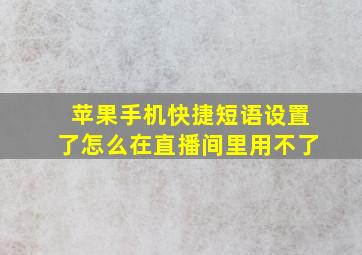 苹果手机快捷短语设置了怎么在直播间里用不了