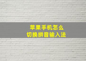 苹果手机怎么切换拼音输入法