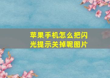 苹果手机怎么把闪光提示关掉呢图片