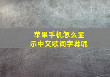 苹果手机怎么显示中文歌词字幕呢