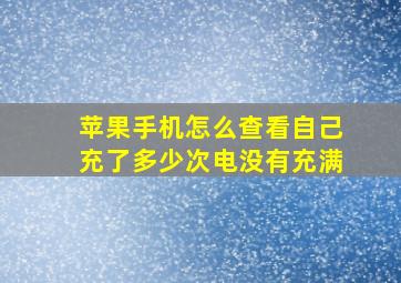 苹果手机怎么查看自己充了多少次电没有充满