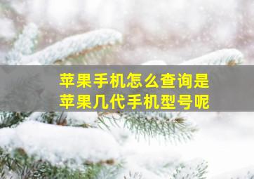 苹果手机怎么查询是苹果几代手机型号呢