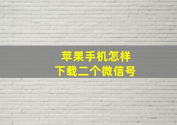 苹果手机怎样下载二个微信号