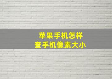 苹果手机怎样查手机像素大小