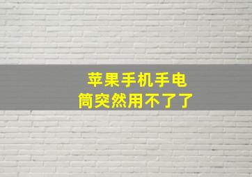 苹果手机手电筒突然用不了了