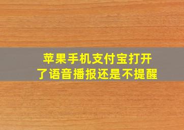 苹果手机支付宝打开了语音播报还是不提醒