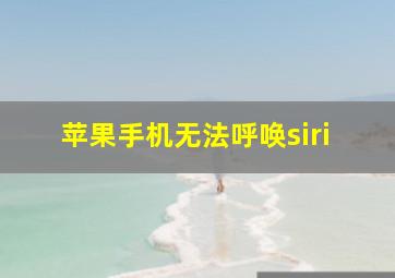 苹果手机无法呼唤siri