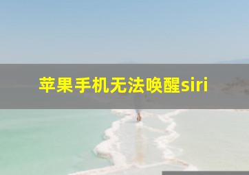 苹果手机无法唤醒siri