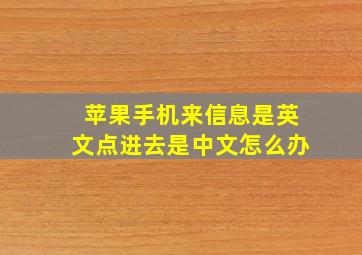 苹果手机来信息是英文点进去是中文怎么办