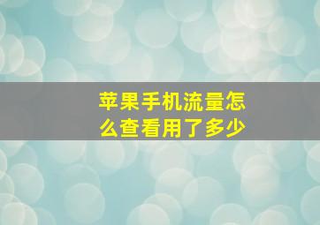 苹果手机流量怎么查看用了多少