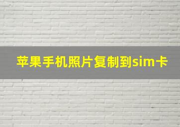 苹果手机照片复制到sim卡