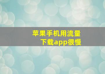 苹果手机用流量下载app很慢