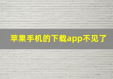 苹果手机的下载app不见了