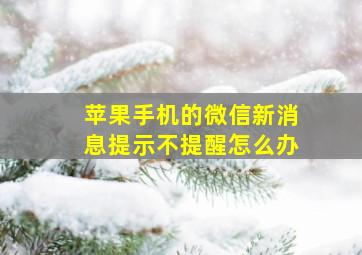 苹果手机的微信新消息提示不提醒怎么办