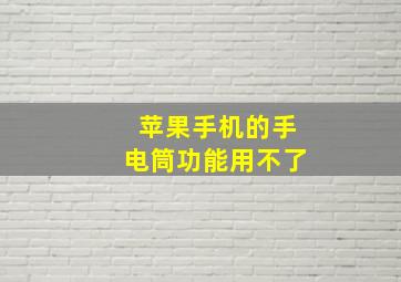 苹果手机的手电筒功能用不了