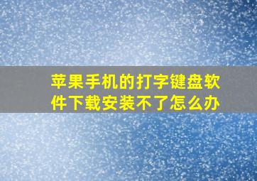 苹果手机的打字键盘软件下载安装不了怎么办