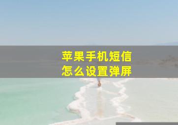 苹果手机短信怎么设置弹屏