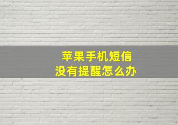 苹果手机短信没有提醒怎么办