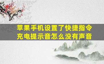 苹果手机设置了快捷指令充电提示音怎么没有声音