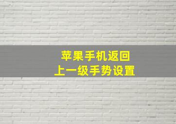 苹果手机返回上一级手势设置