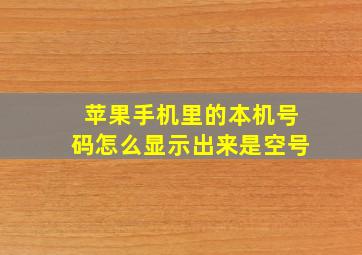 苹果手机里的本机号码怎么显示出来是空号