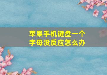 苹果手机键盘一个字母没反应怎么办