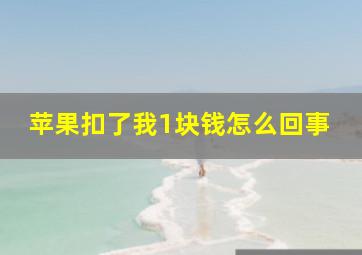 苹果扣了我1块钱怎么回事