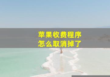 苹果收费程序怎么取消掉了