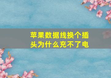 苹果数据线换个插头为什么充不了电