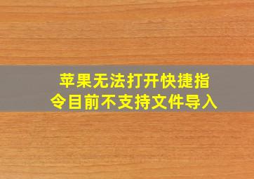 苹果无法打开快捷指令目前不支持文件导入