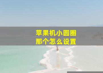 苹果机小圆圈那个怎么设置